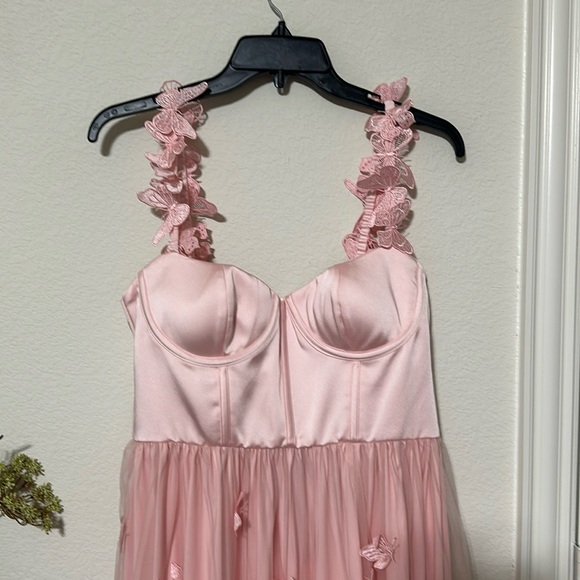 NWT Antonio Melani xBreast Cancer Awareness Capsule Mely Satin Embroidered Dress - Picture 12 of 16